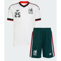 Mexiko Roberto Alvarado #25 Vonkajší Detský futbalový dres MS 2026 Krátky Rukáv (+ trenírky)